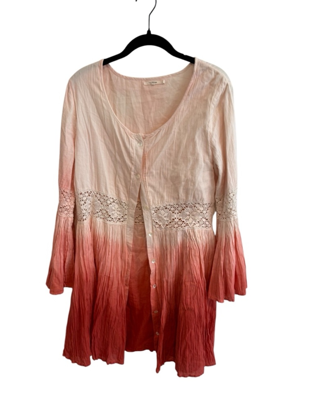 Anthro Tularosa Pink Ombre Mini Dress Medium Beach Vacation Boho - Picture 4 of 7